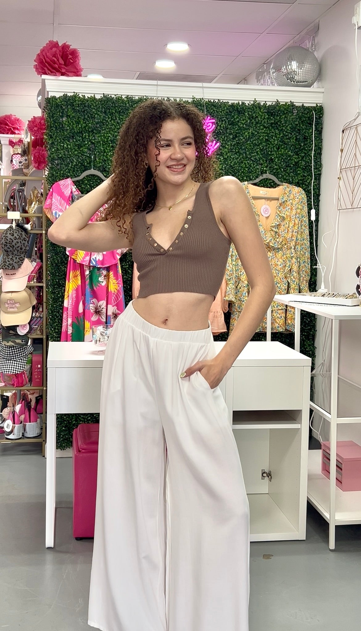 Breezy Wide Leg Pants White
