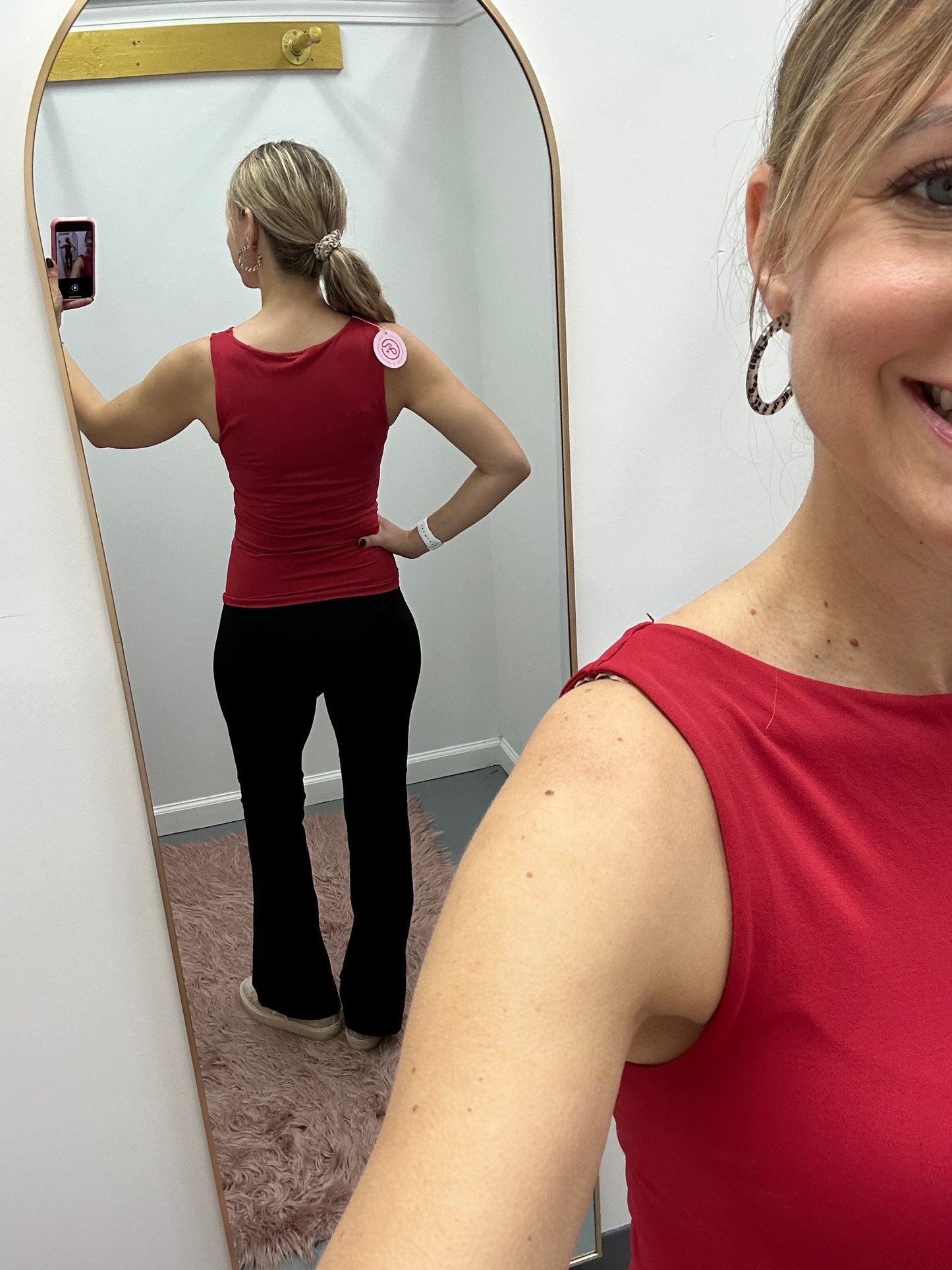 Boat Neck Tank Scarlet