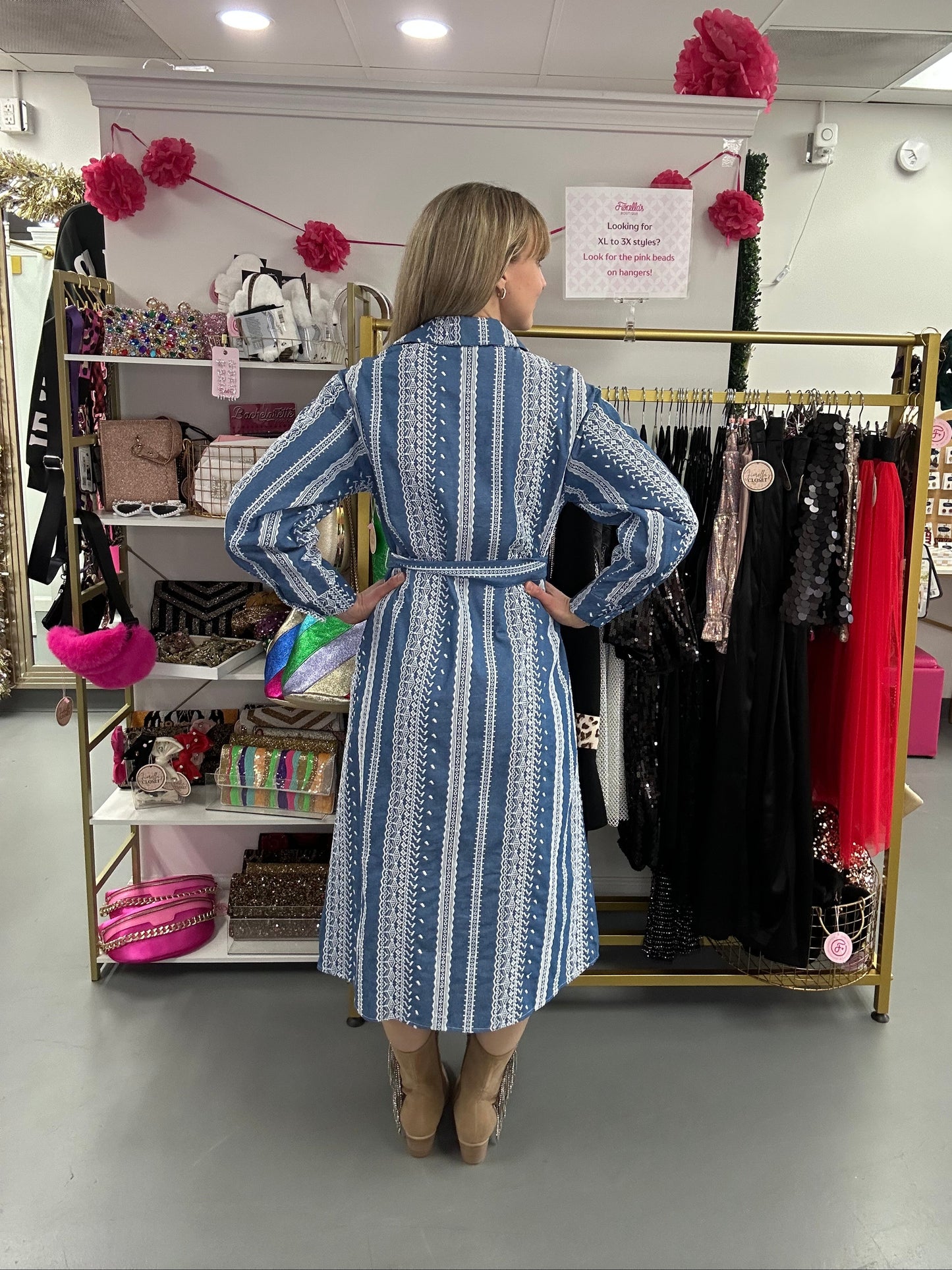 Embroidered Shirt Dress