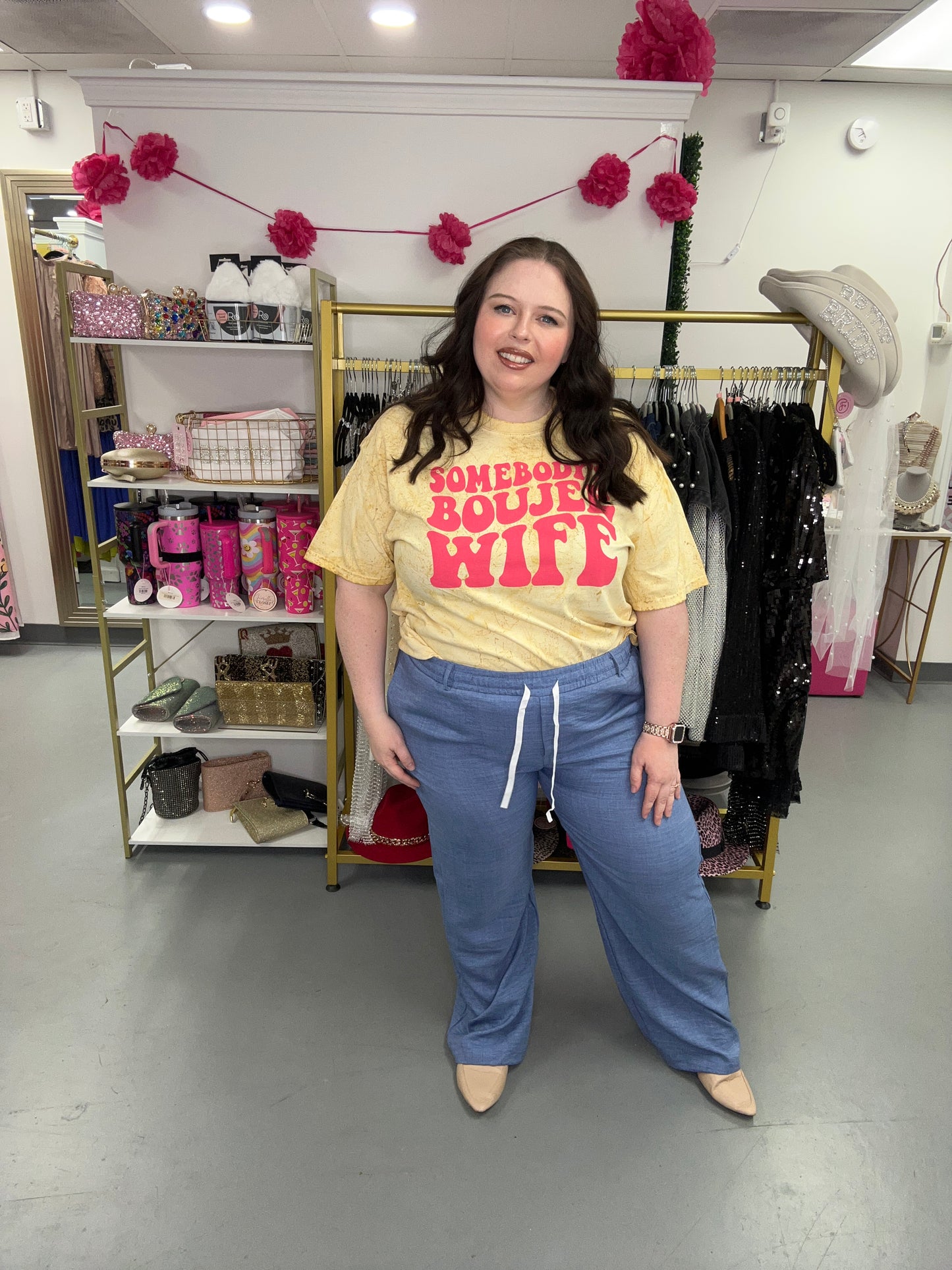 Chambray Wide Leg Pant