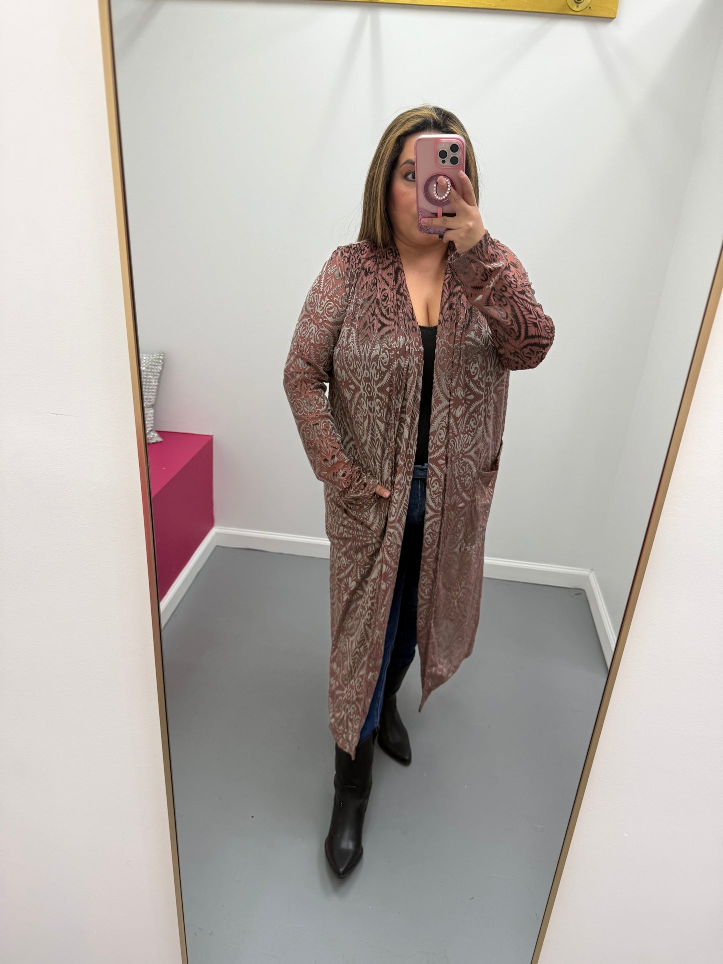 Mesh & Velvet Duster