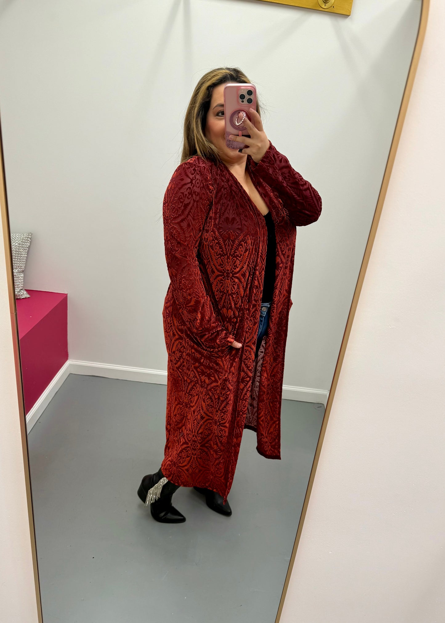 Mesh & Velvet Duster