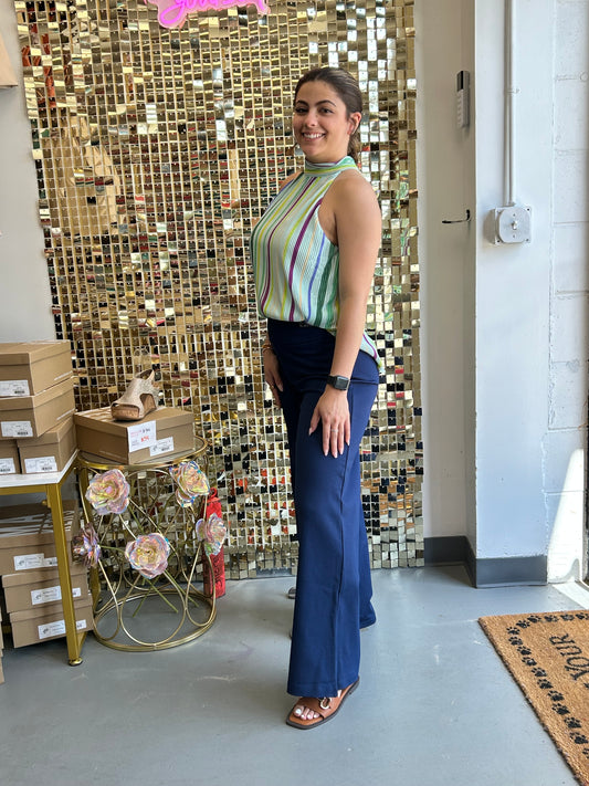 Ponte Wide Pants 31" Navy