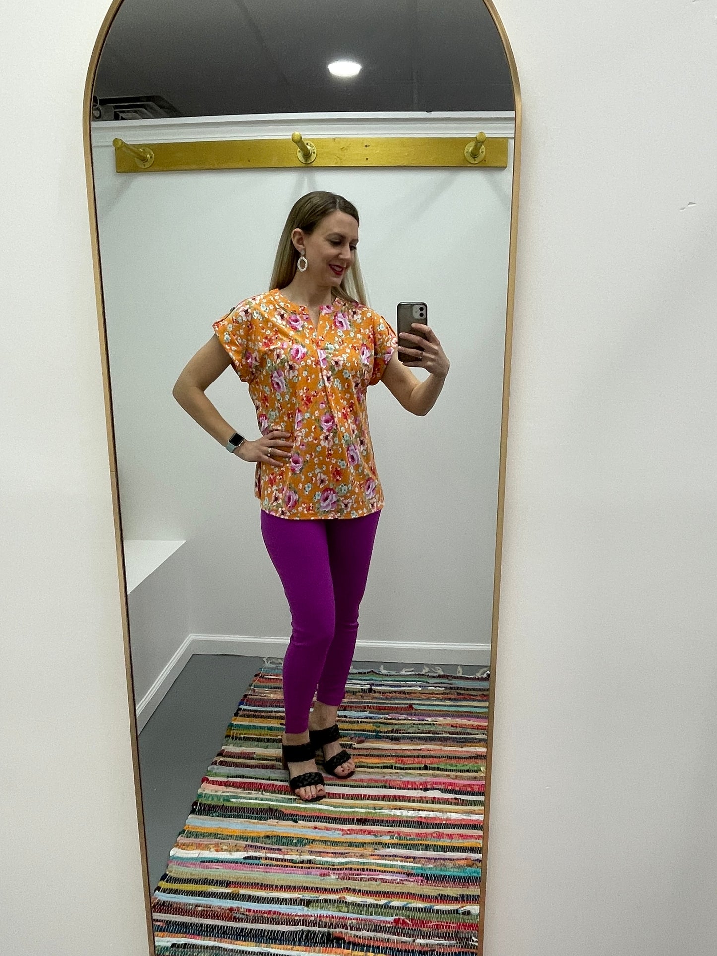 SS Top Apricot Floral (S-3X)