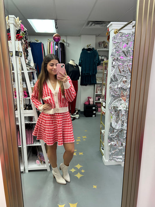 Peppermint Check Cardigan