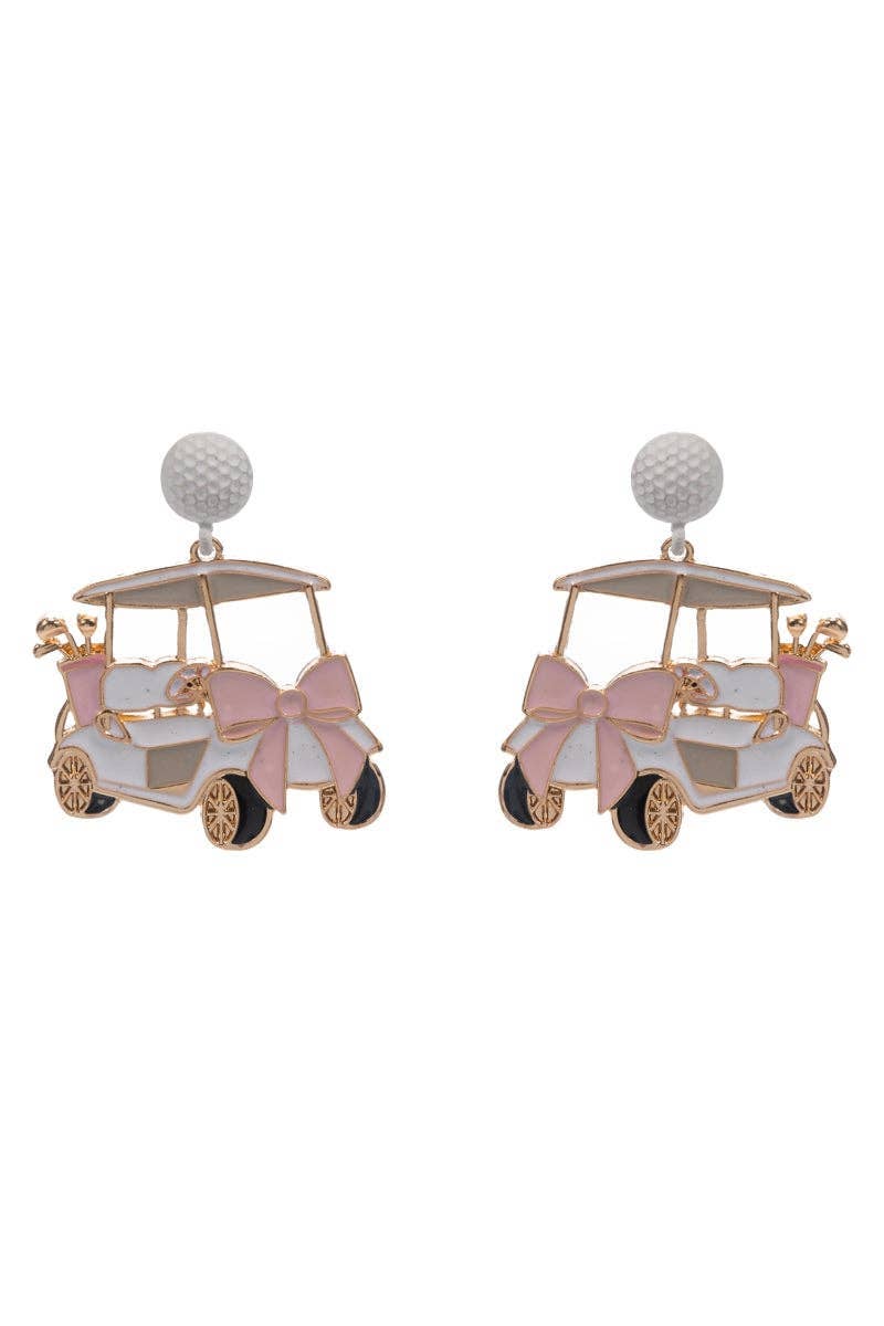 Golf Cart Enamel Earrings