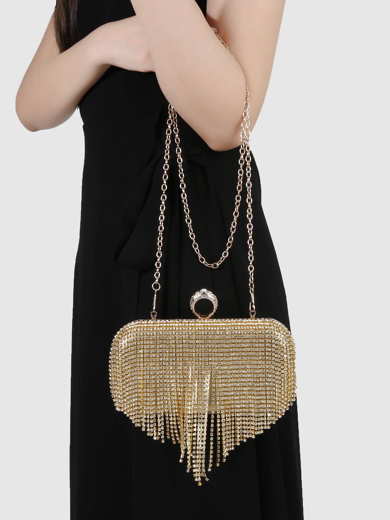 Dripping Sparkle Clutch Gold