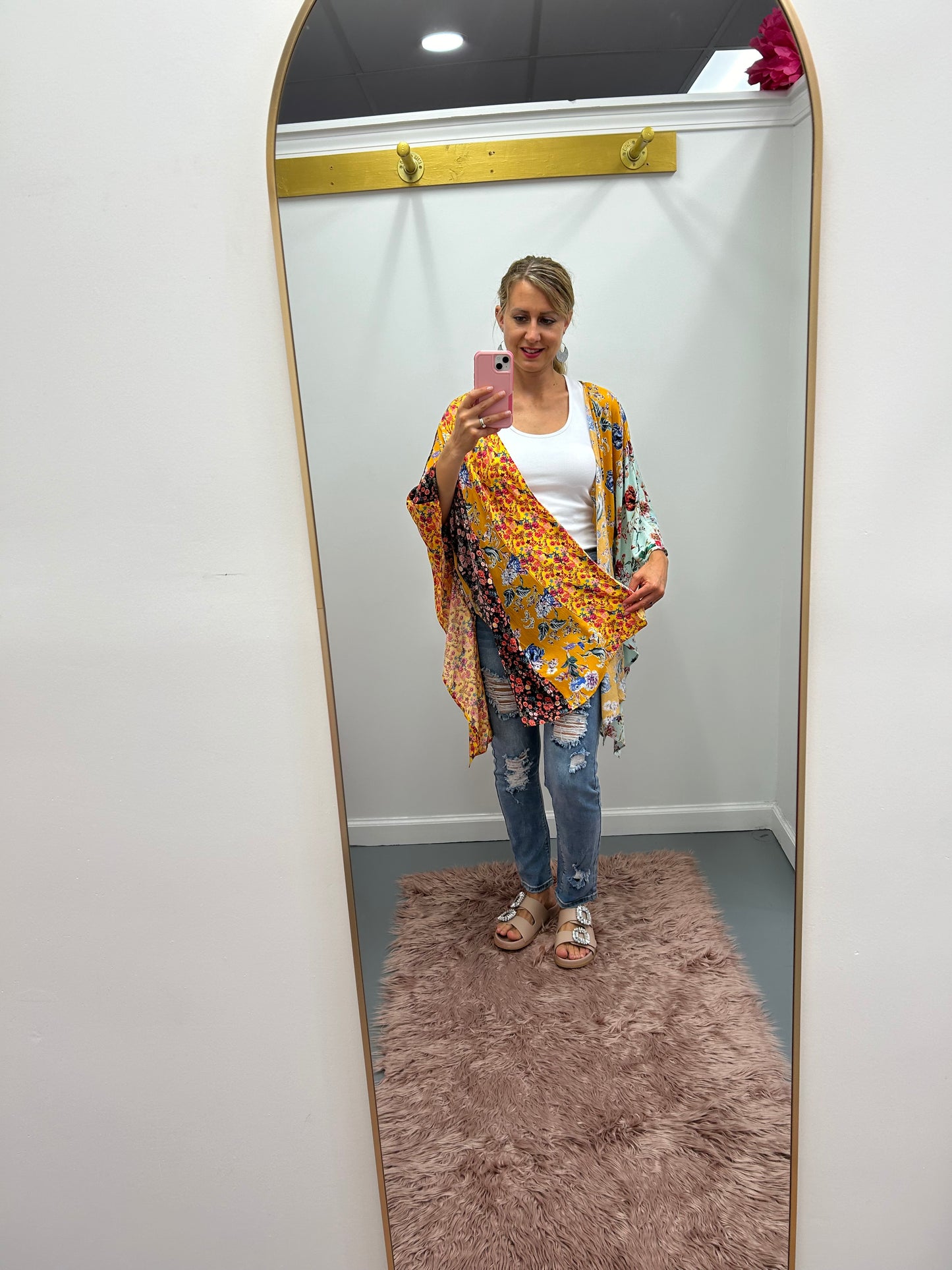 Floral Mix Short Kimono