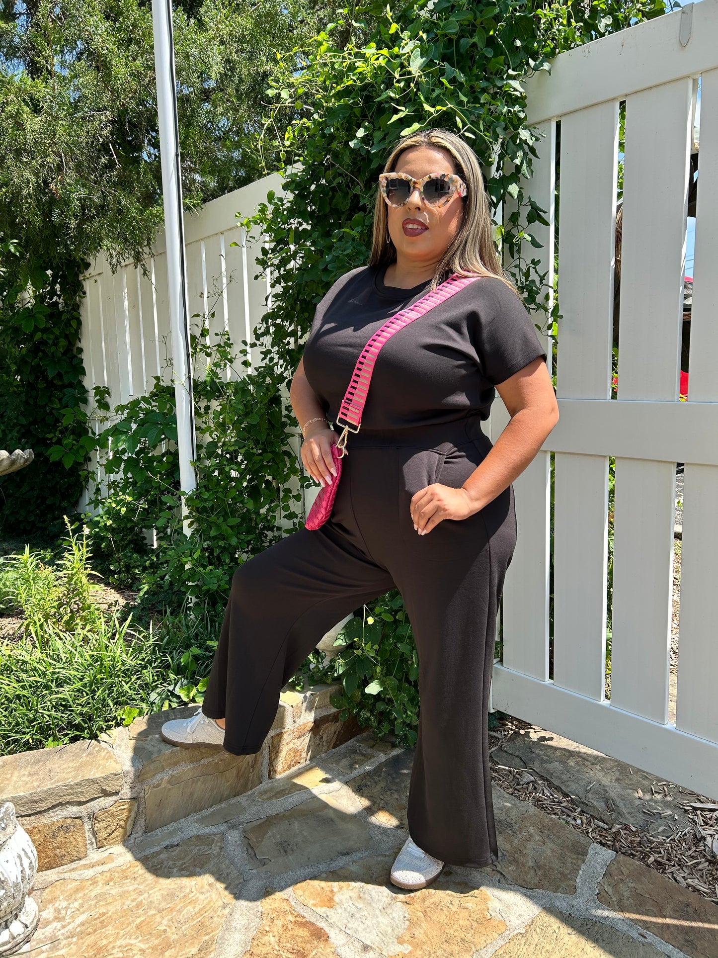 Luxe Jumpsuit Short Sleeve Black