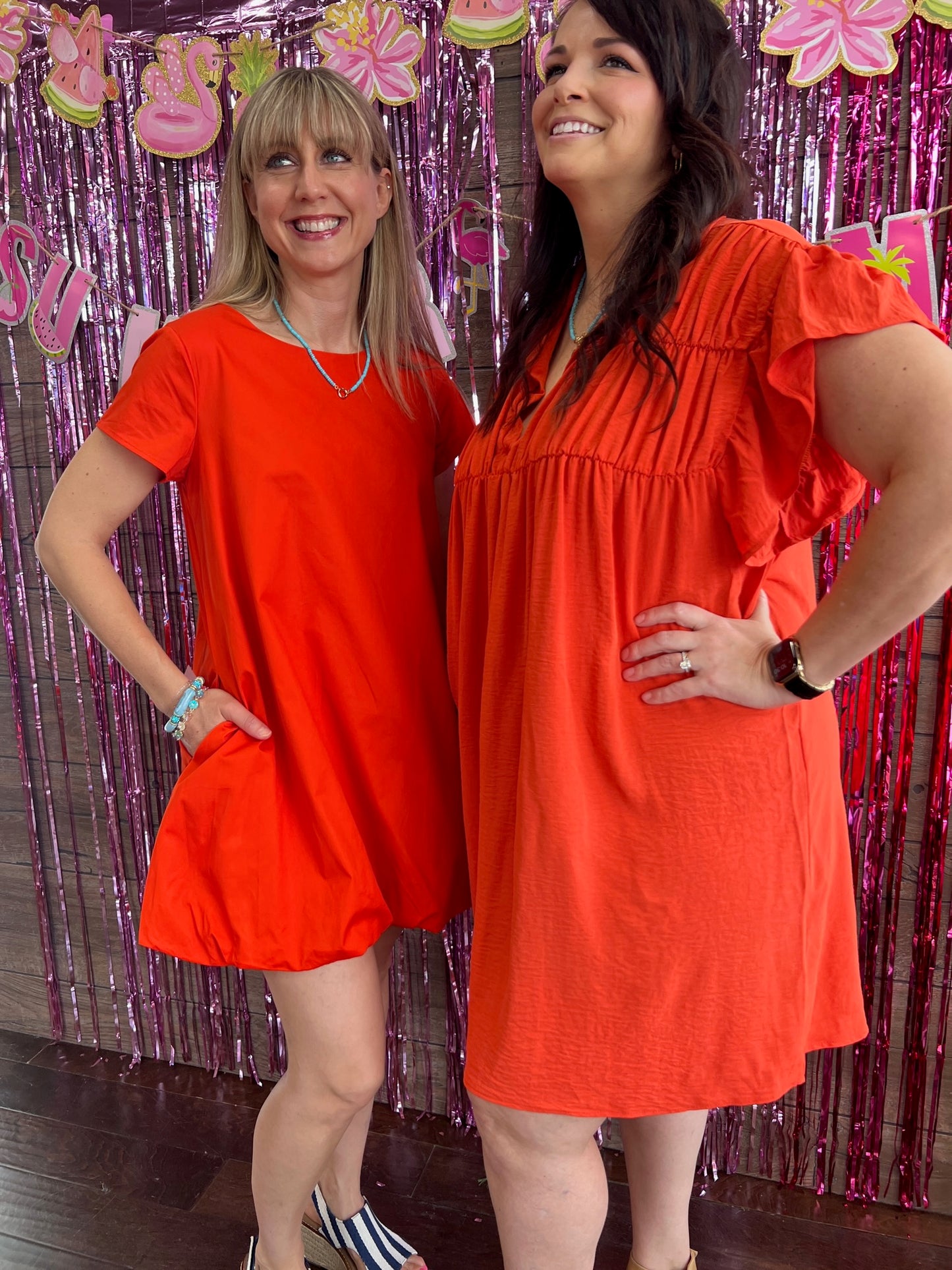 Curvy Coral Breeze Dress