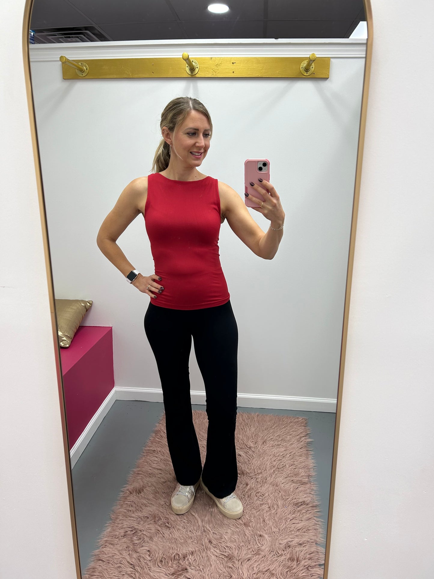 Boat Neck Tank Scarlet