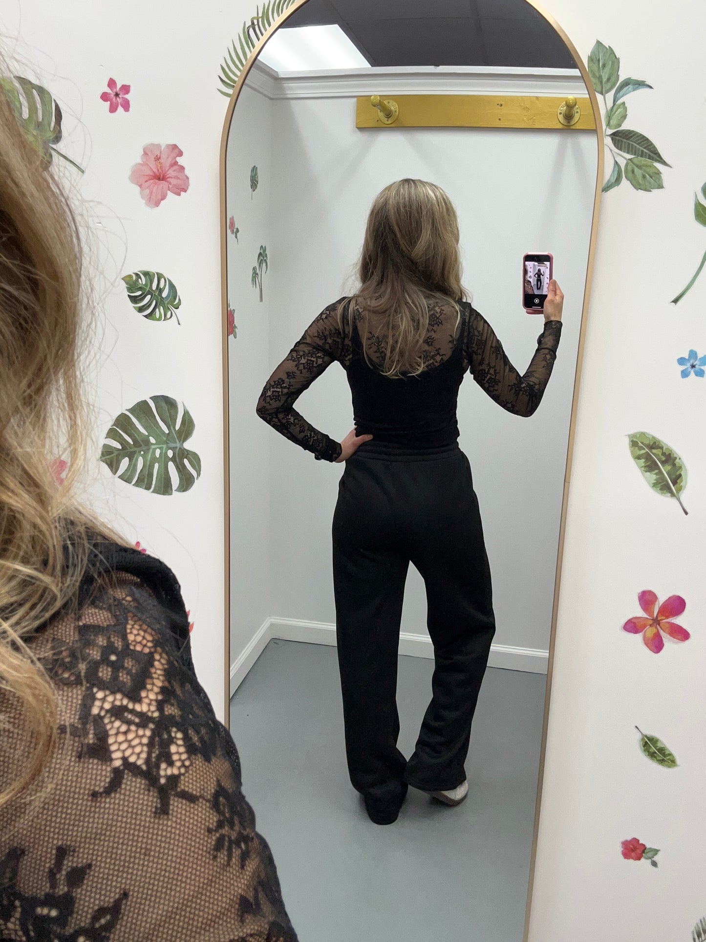 Wide Leg Scuba Sweatpants Black