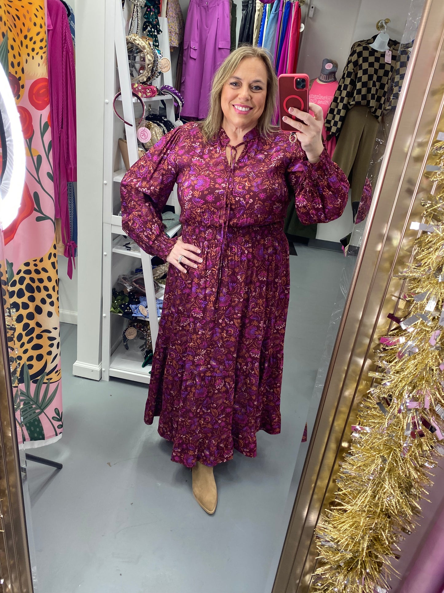 Curvy Bohemian Print Maxi Dress