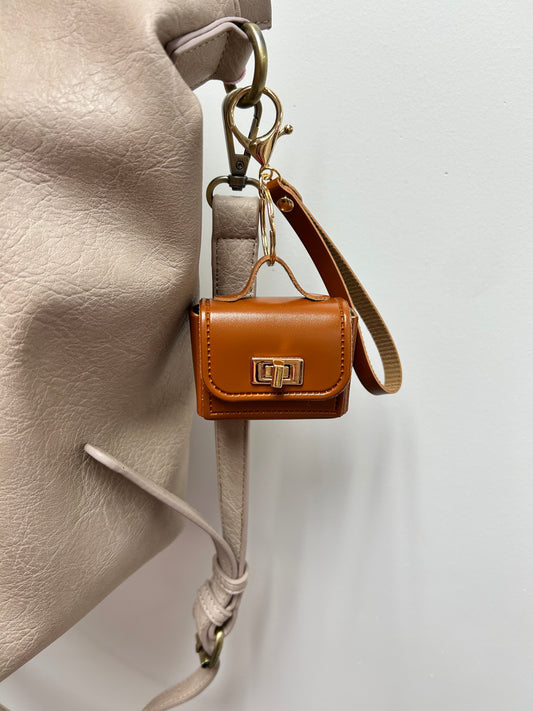 Bag Charm Mini Purse Brown