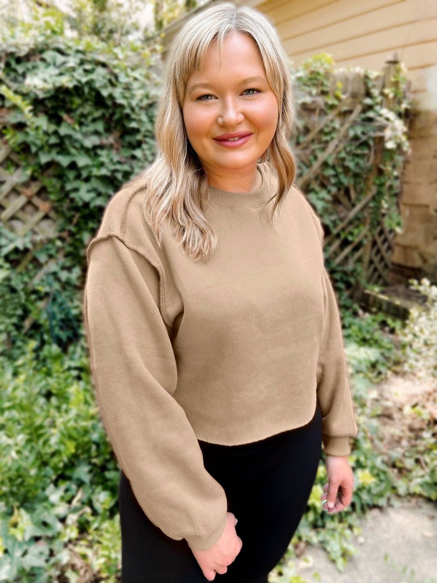 Inside-Out Cropped Sweatshirt