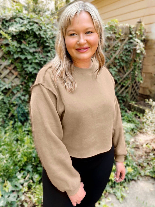 Inside-Out Cropped Sweatshirt