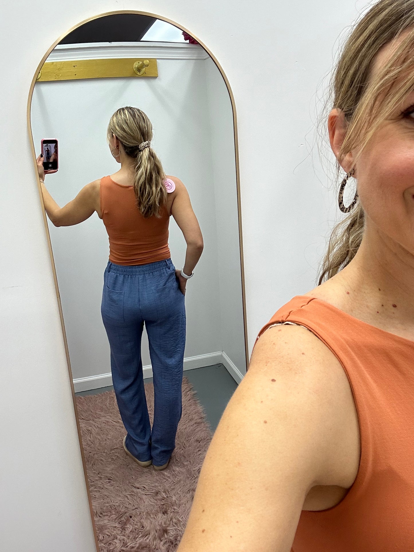 Chambray Wide Leg Pant