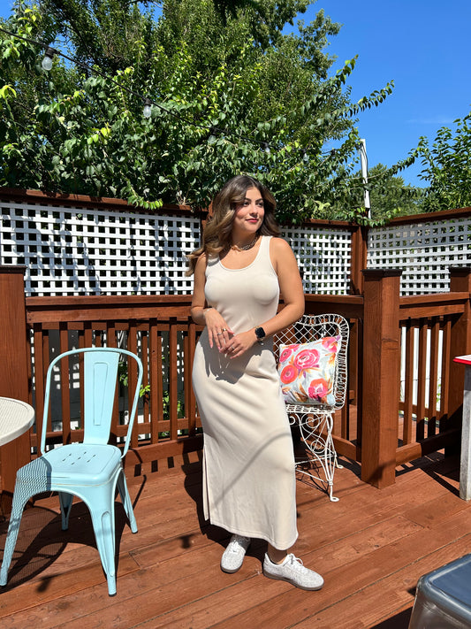 Luxe Tank Maxi Dress Cream