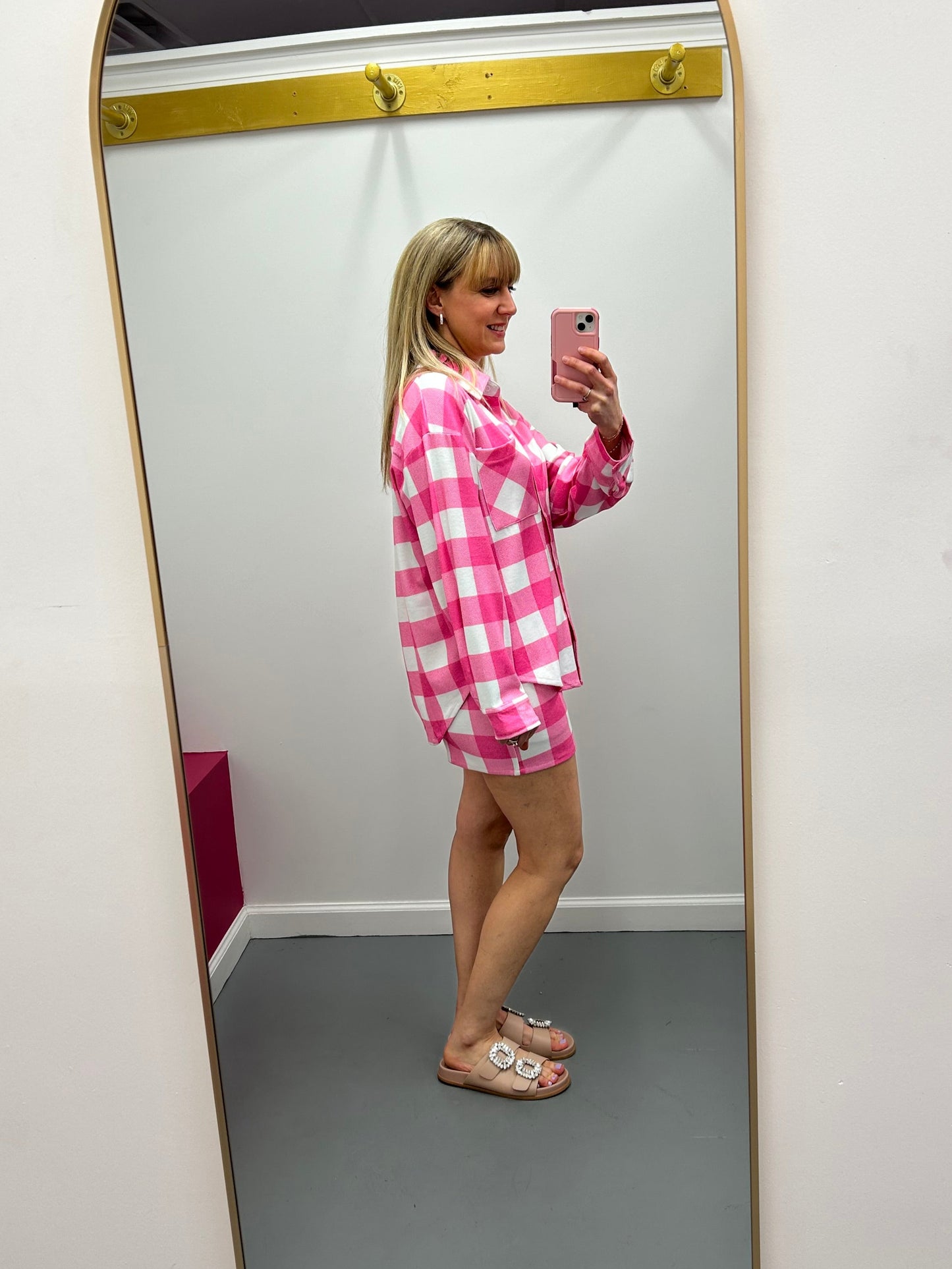 Pink Plaid PJ Set