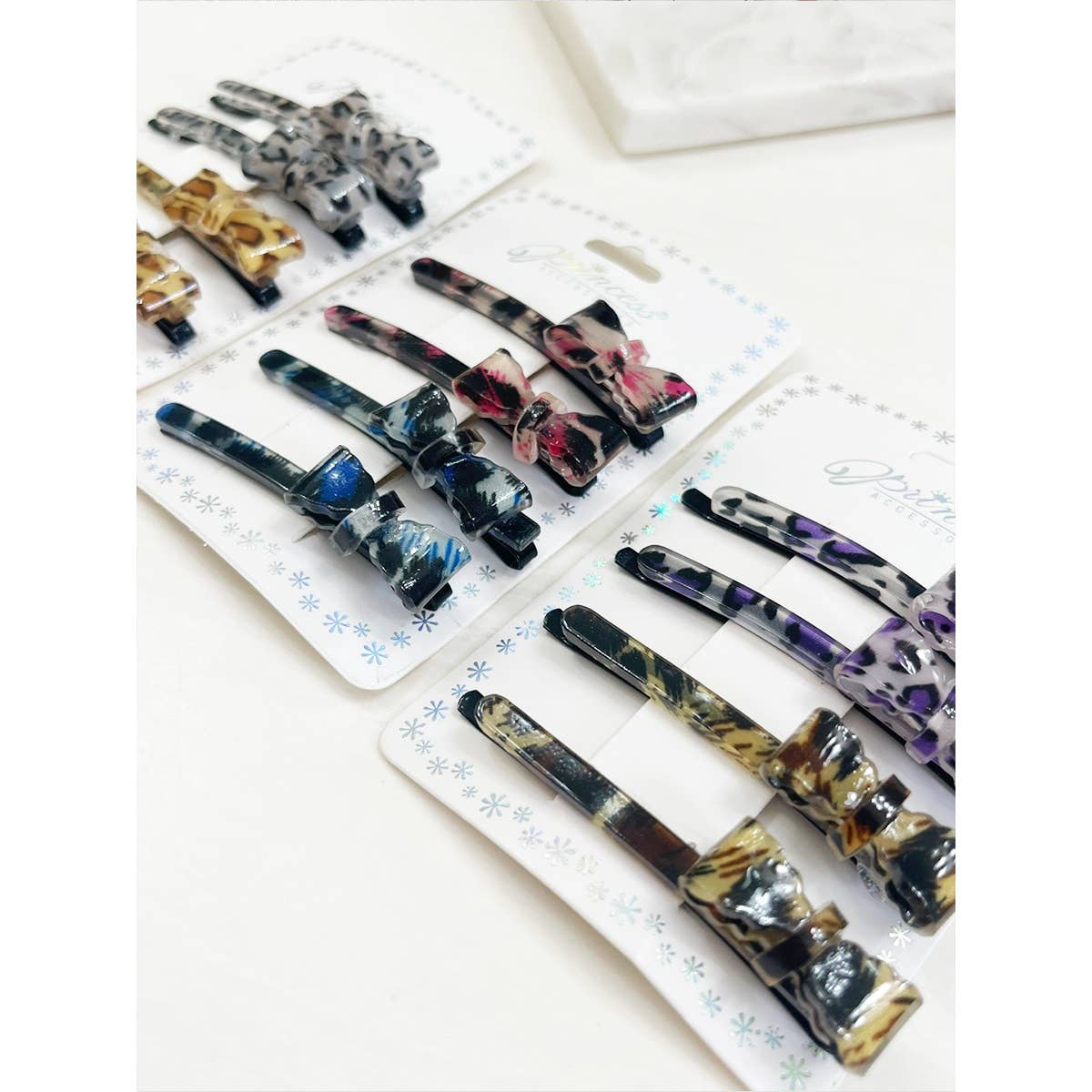 Leopard Bow Alligator Clips