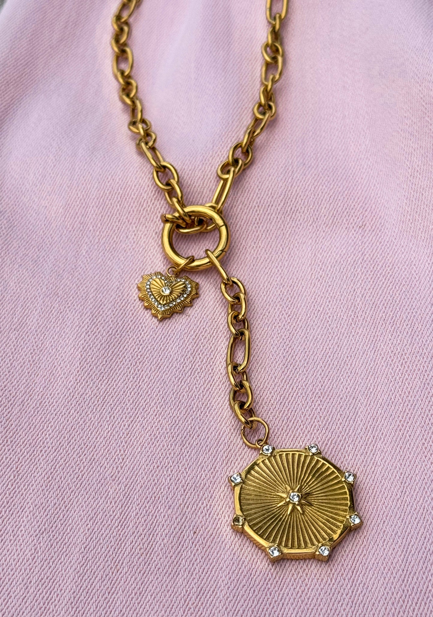 Sun Dial Charm Necklace