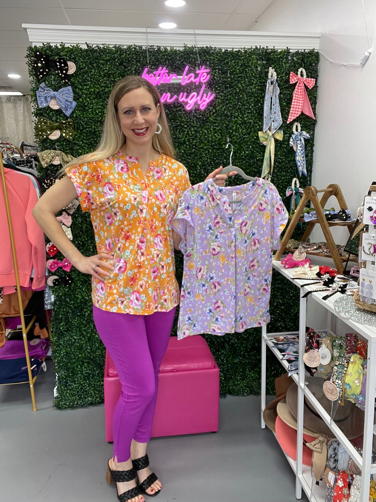 SS Top Apricot Floral (S-3X)