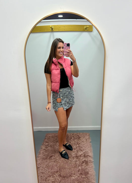 Reversible Puff Vest Rose