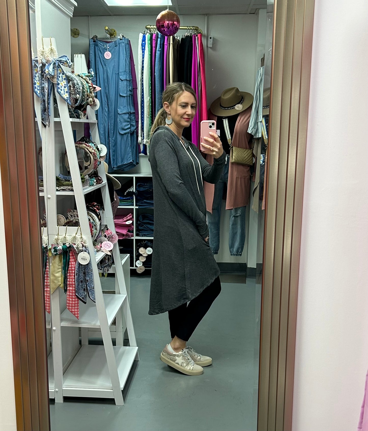 Hoodie Comfy Tunic Charcoal