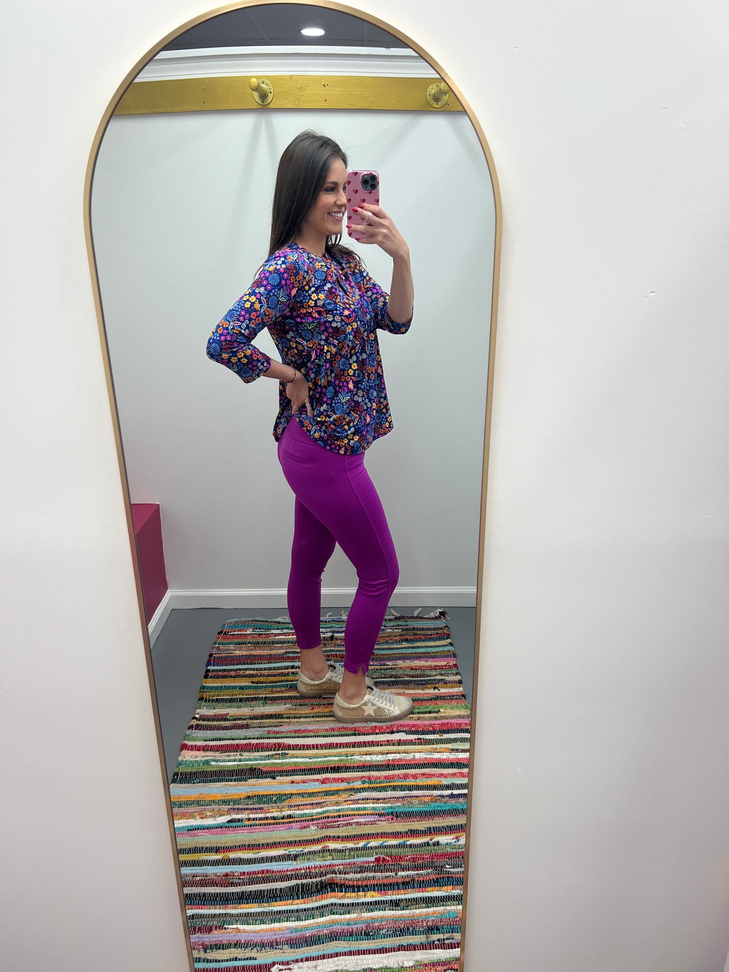 Skinny Ponte Pants 26" Magenta