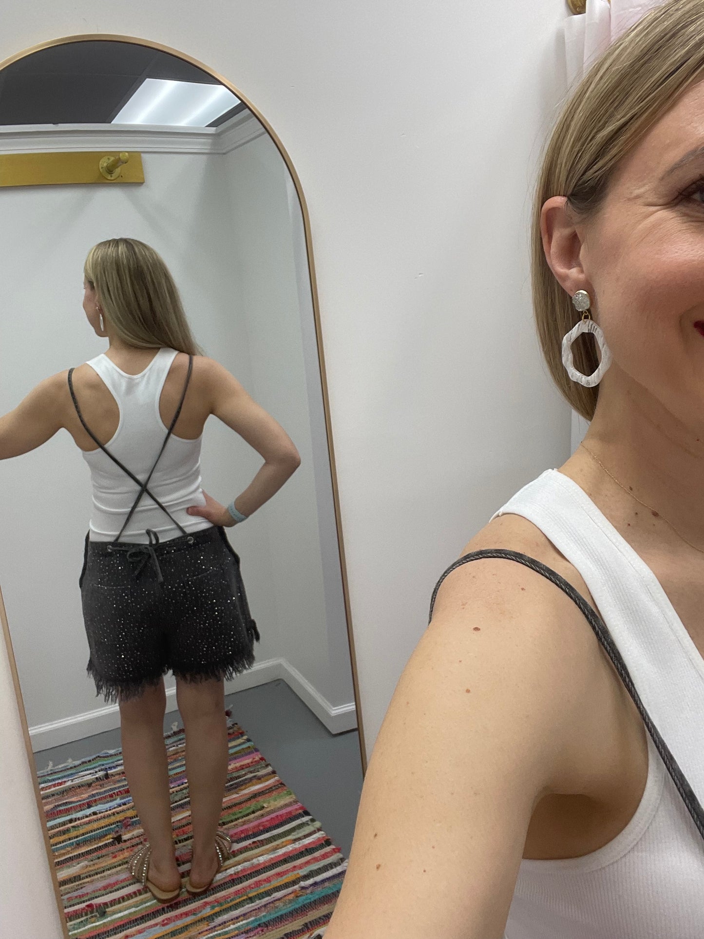 Rhinestone Denim Overalls