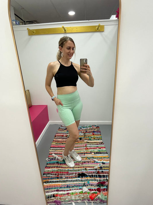 Biker Shorts w/Pockets Lt Green