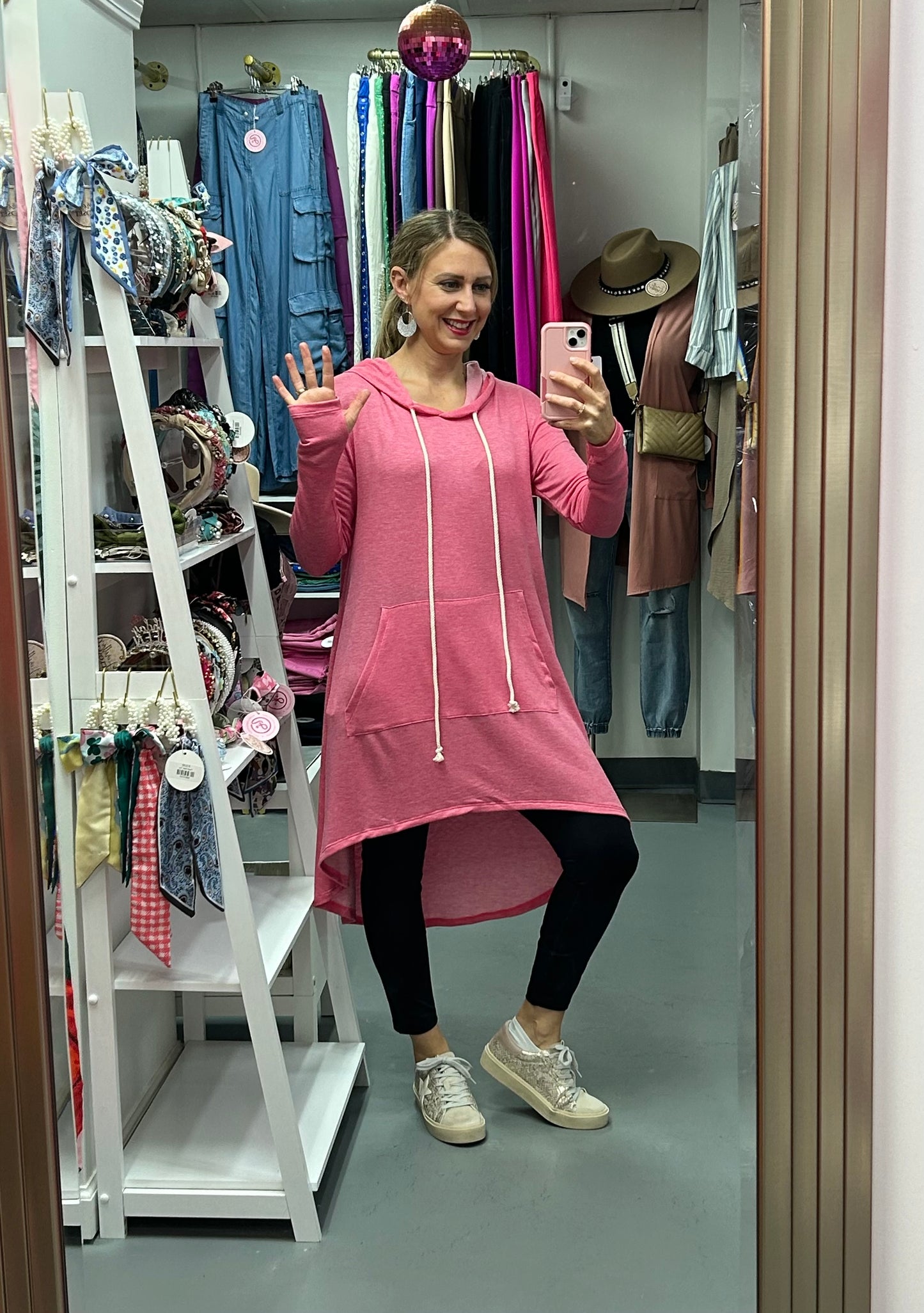 Hoodie Comfy Tunic Pink