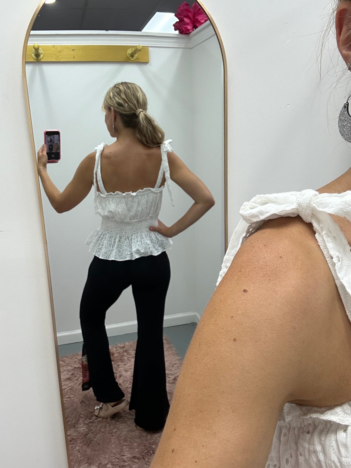 Tank Top Eyelet Ruffle
