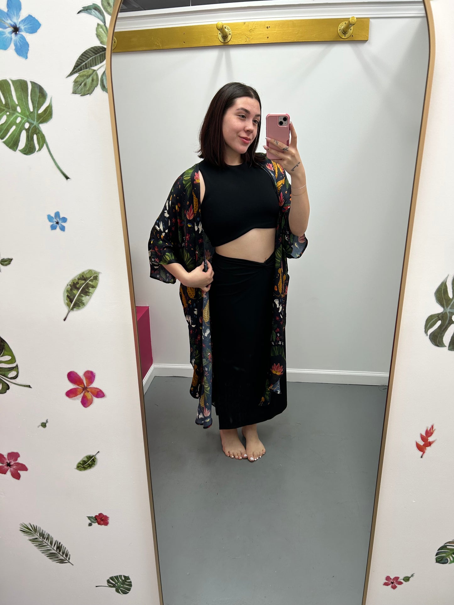 Crop Top Double Lined Black