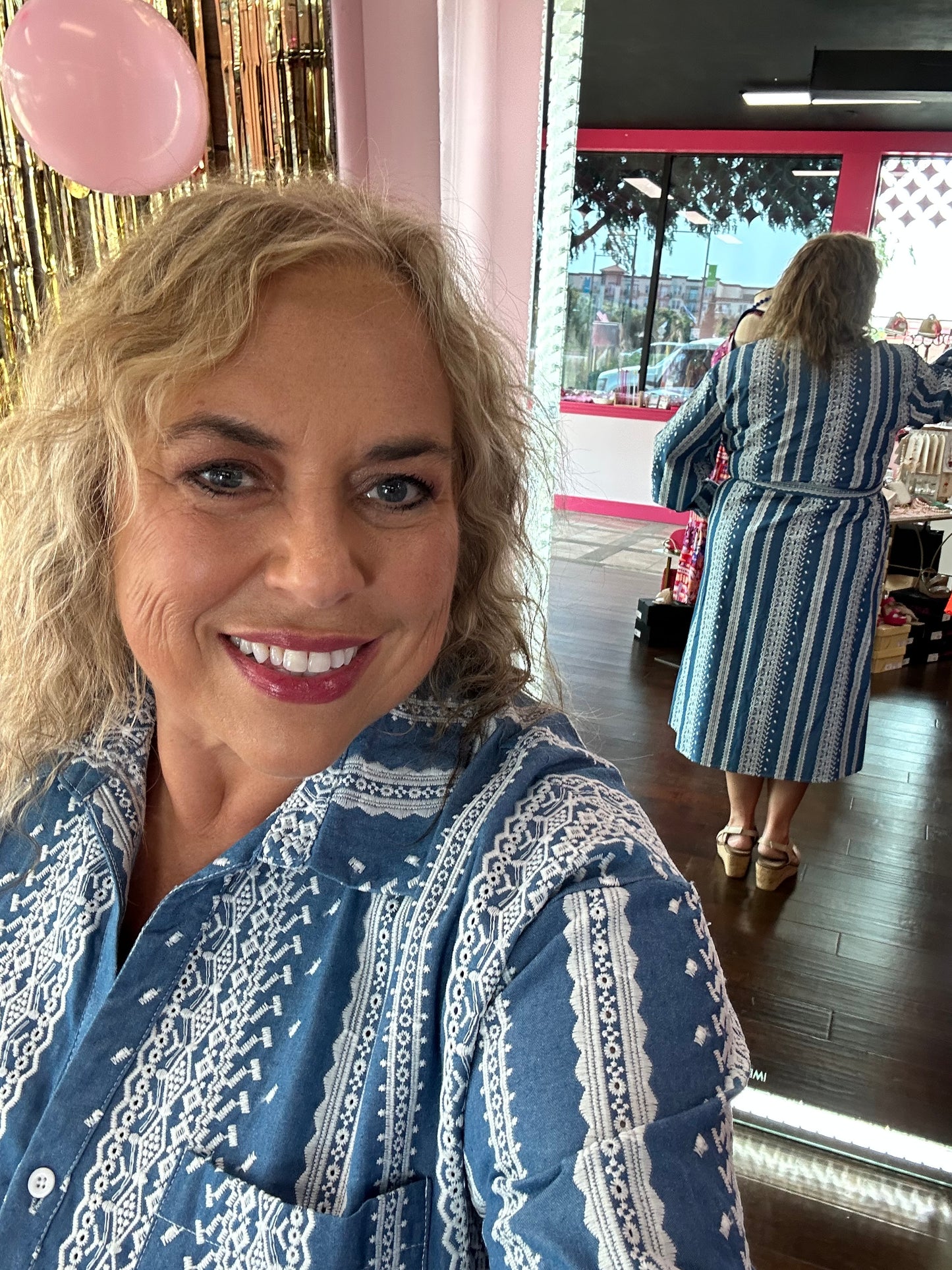Curvy Embroidered Shirt Dress