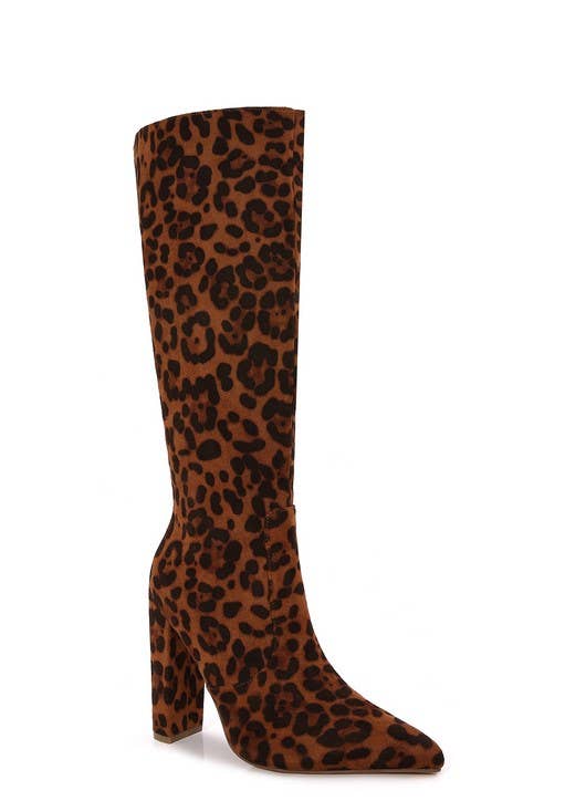 Leopard Print Knee-High Boot