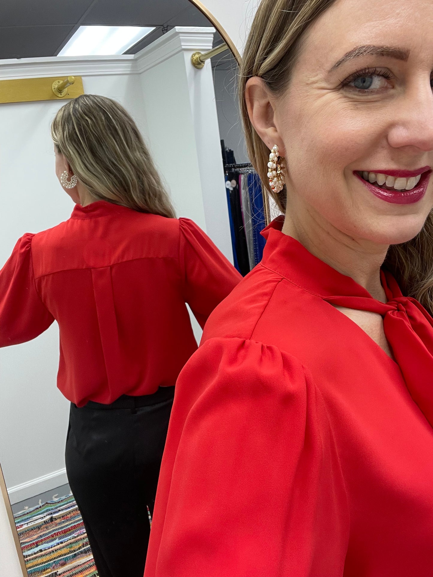LS Ribbon Tie Top Red