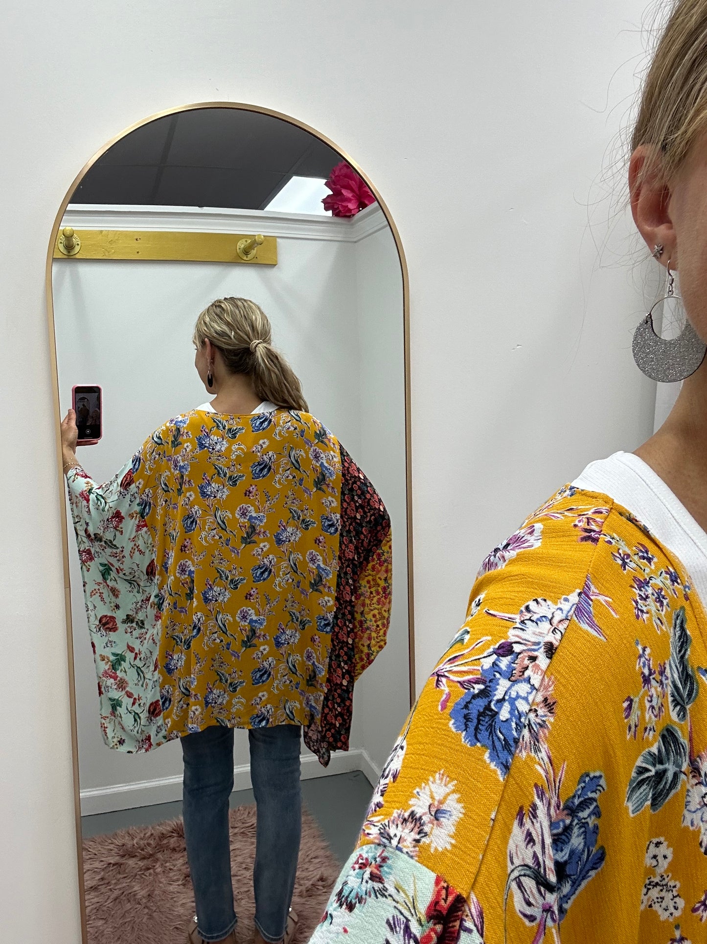 Floral Mix Short Kimono
