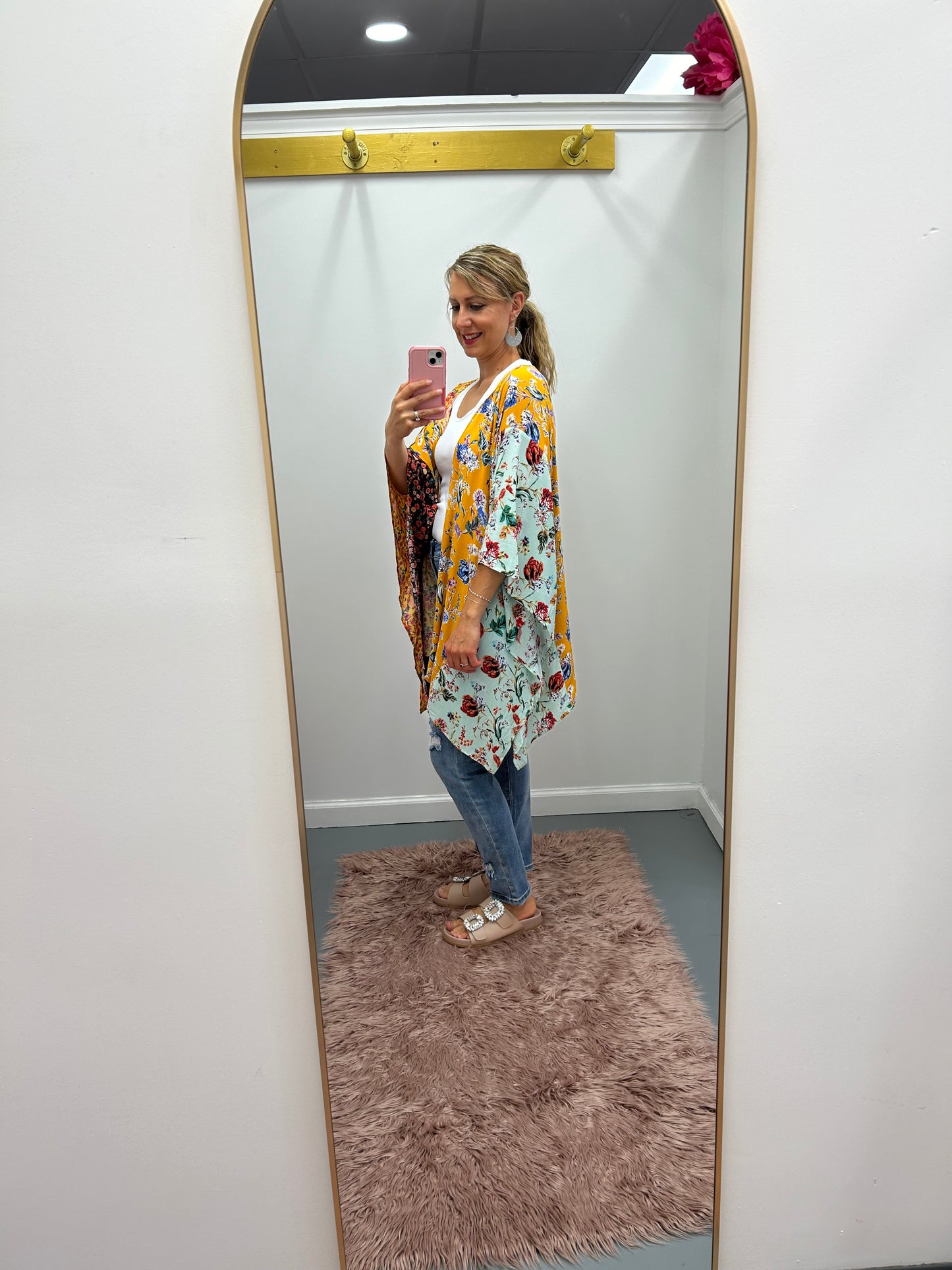 Floral Mix Short Kimono