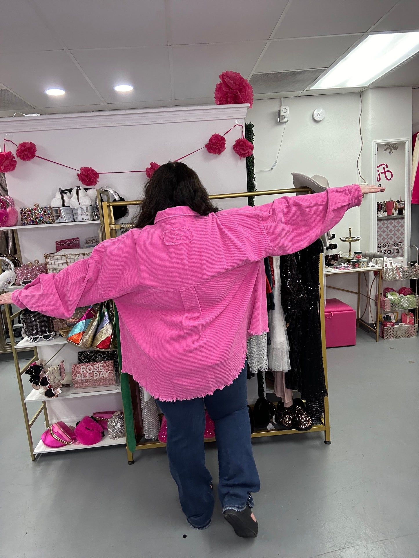 Curvy Corduroy Jacket Pink