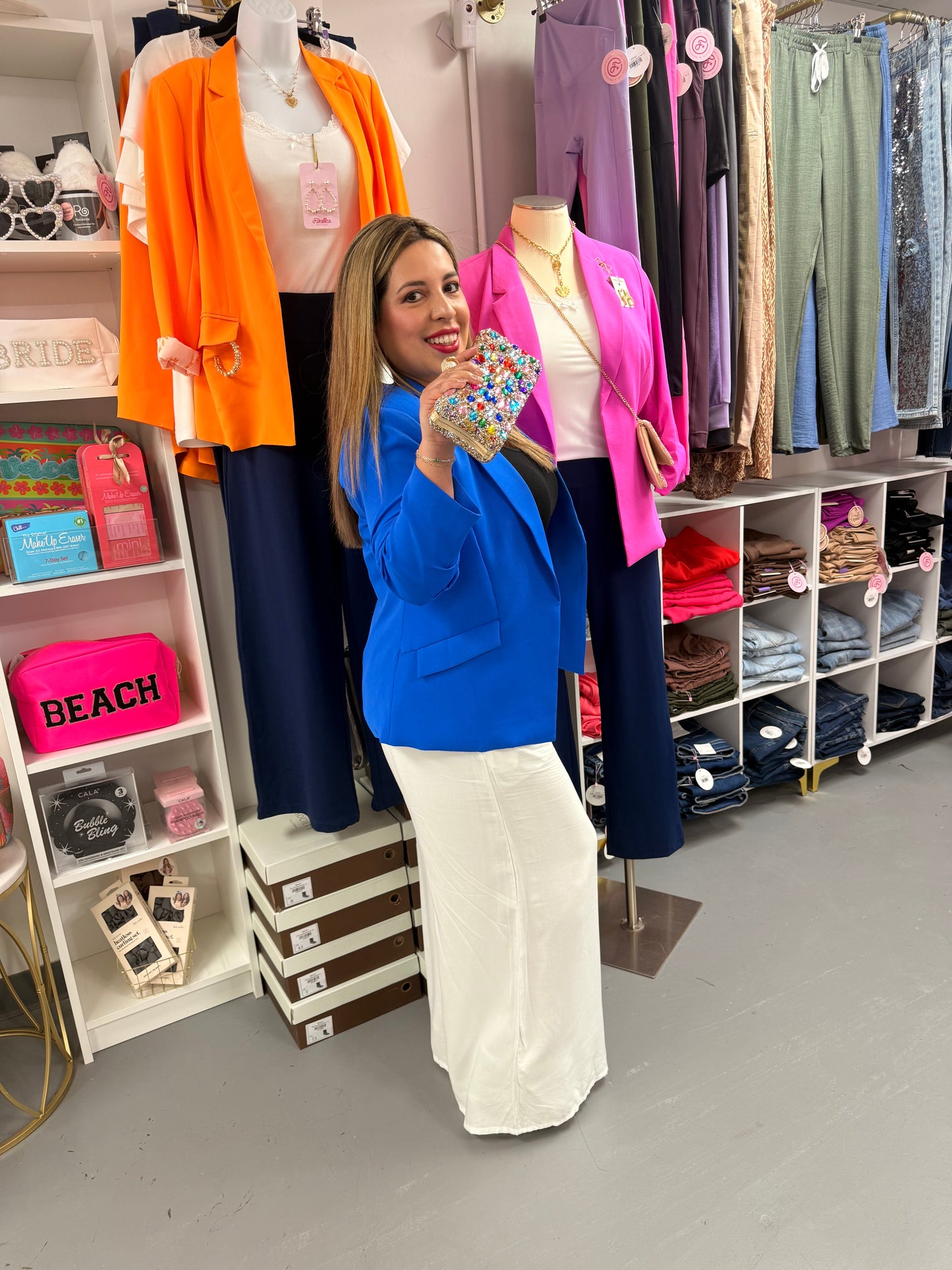 3/4 Sleeve Blazer Royal