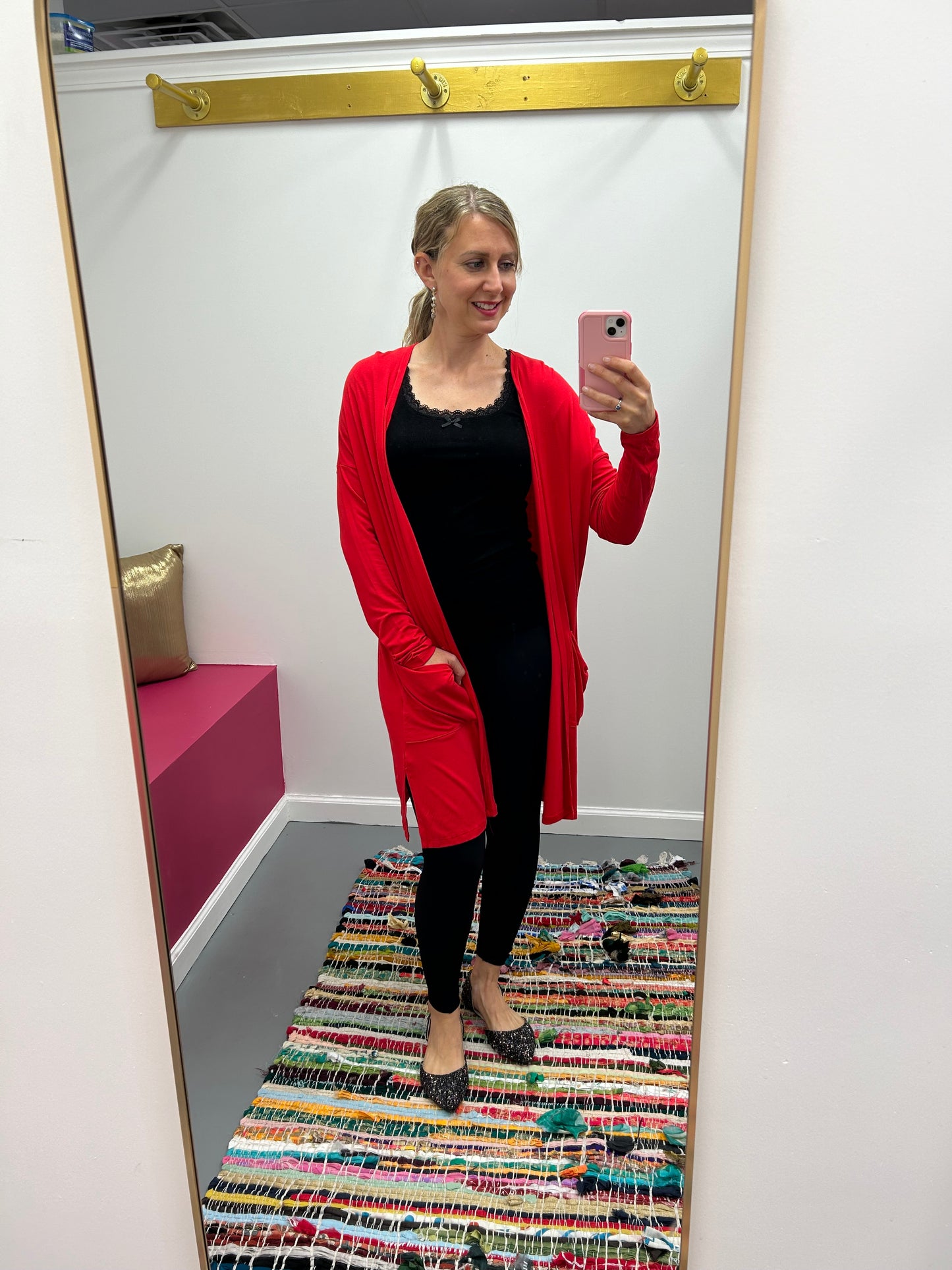 Red Bouncy Cardigan