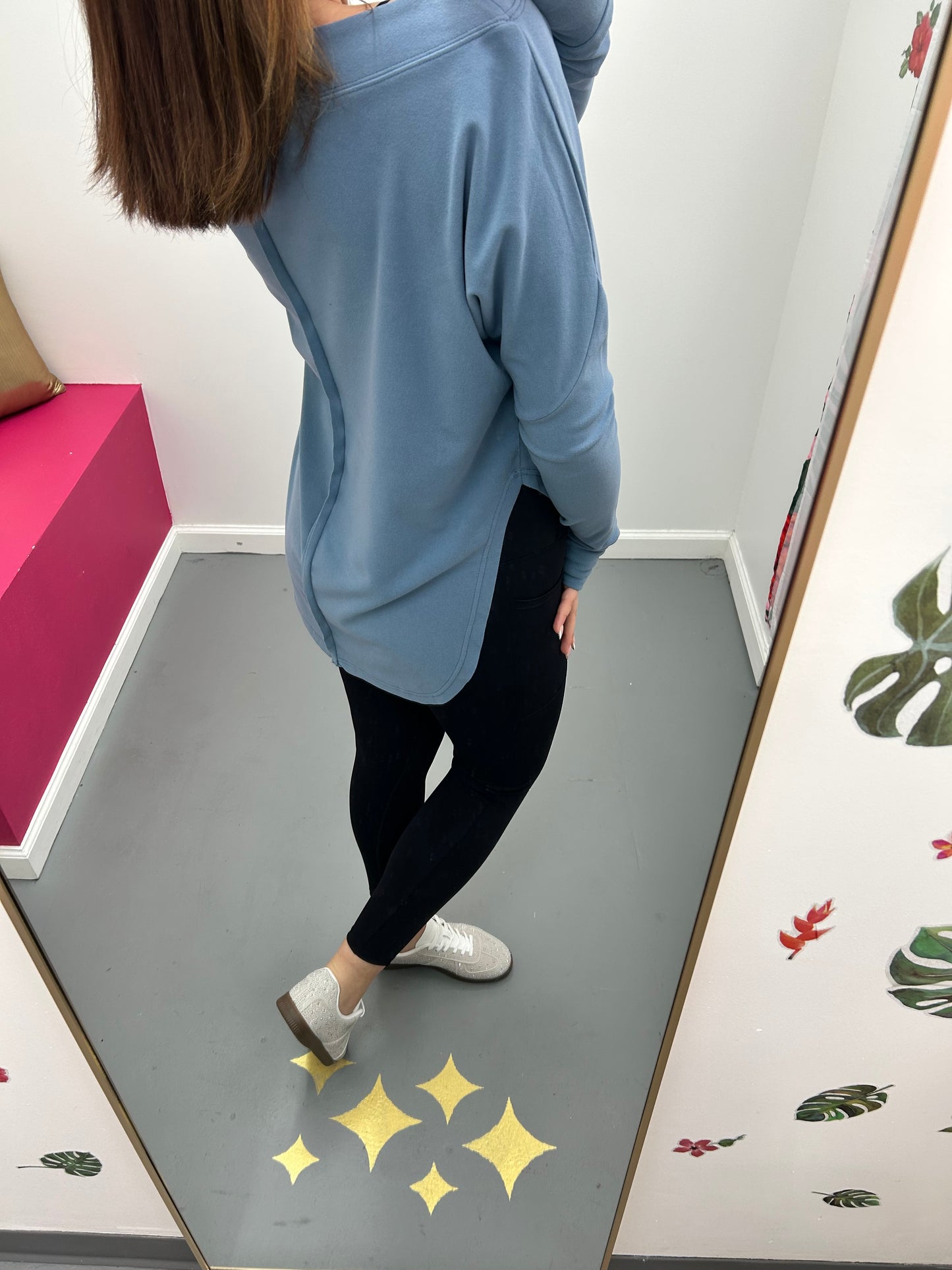 Off-Duty Slouchy Sweatshirt Blue Haze