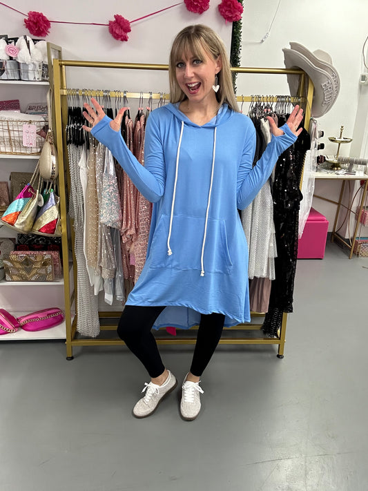 Hoodie Comfy Tunic Blue