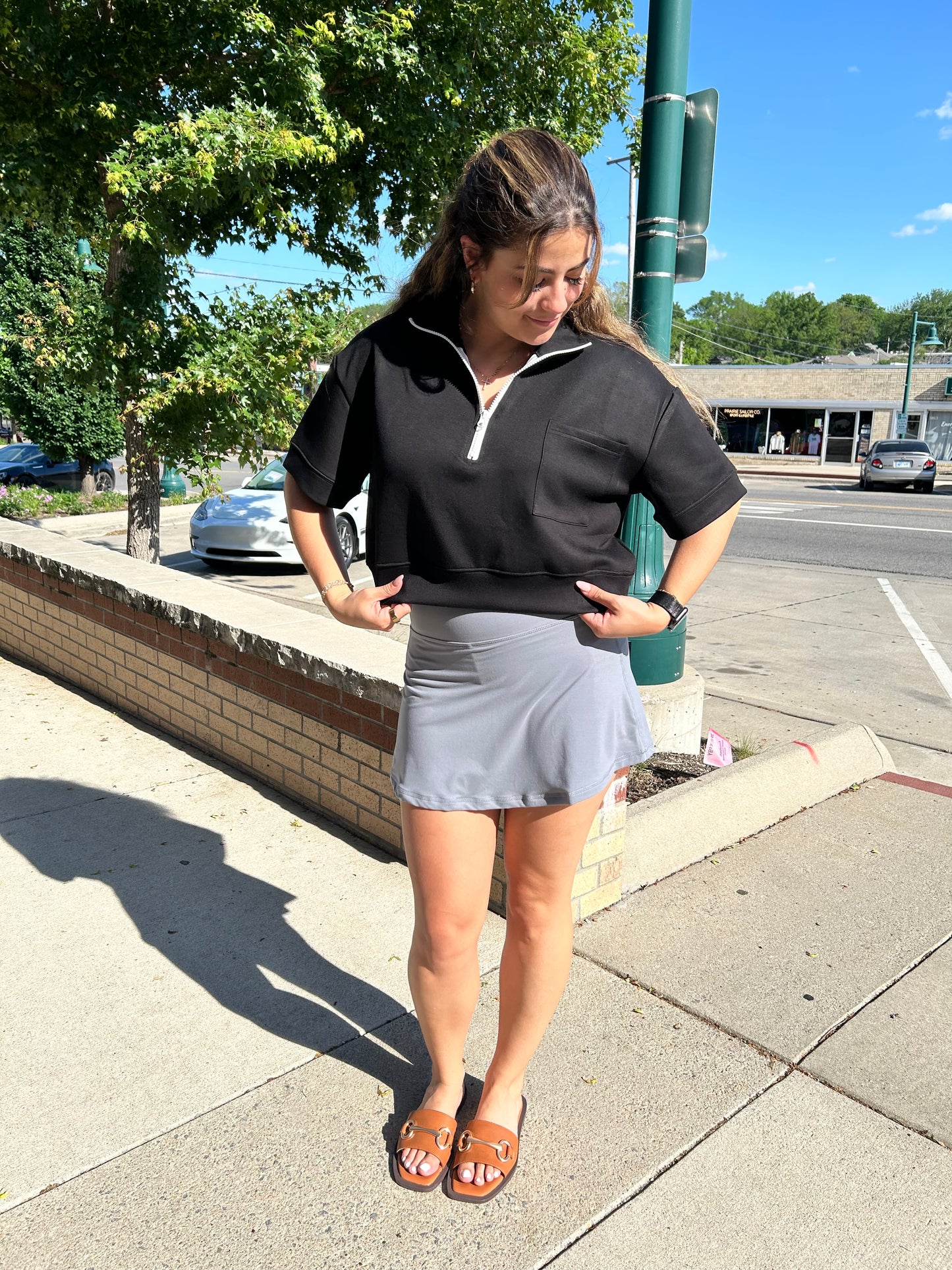Half Zip Polo Black