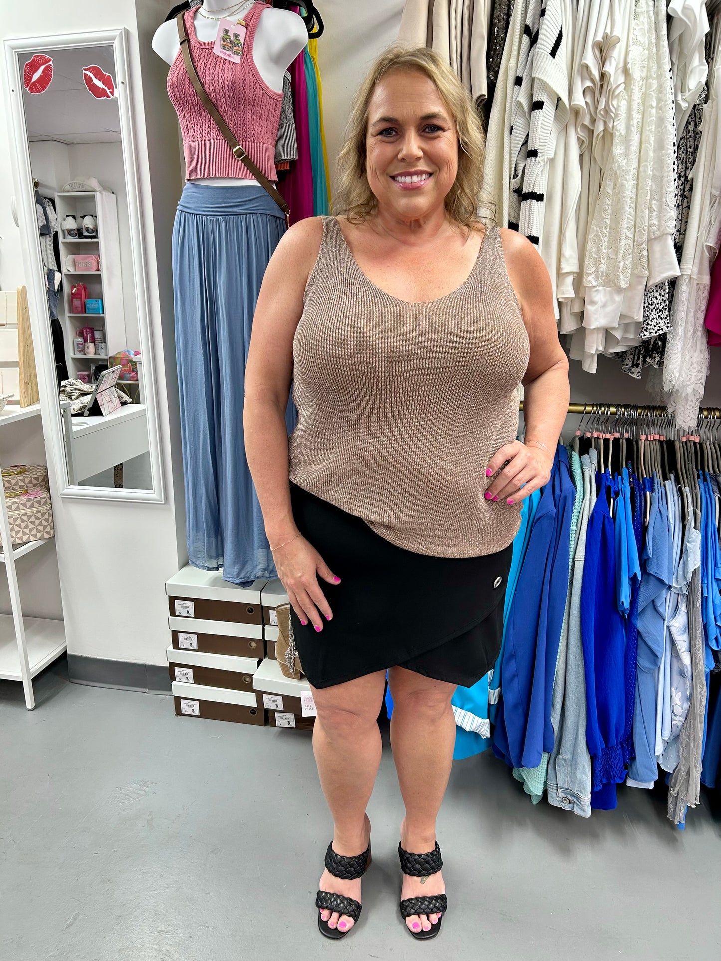 Curvy Wrap Skort Black