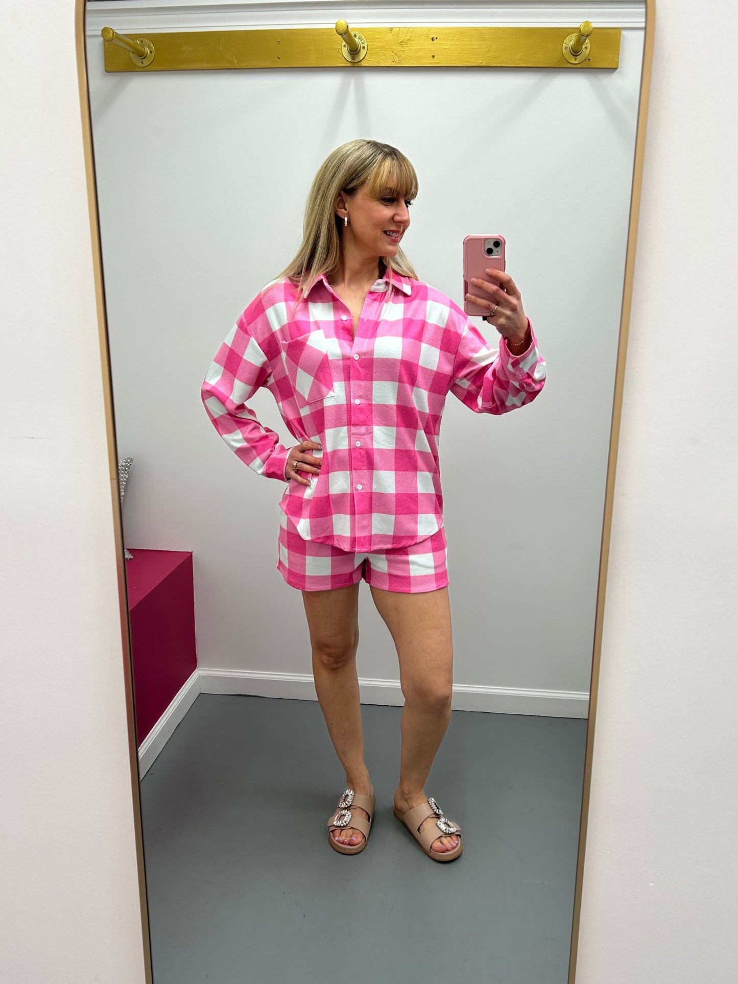 Pink Plaid PJ Set