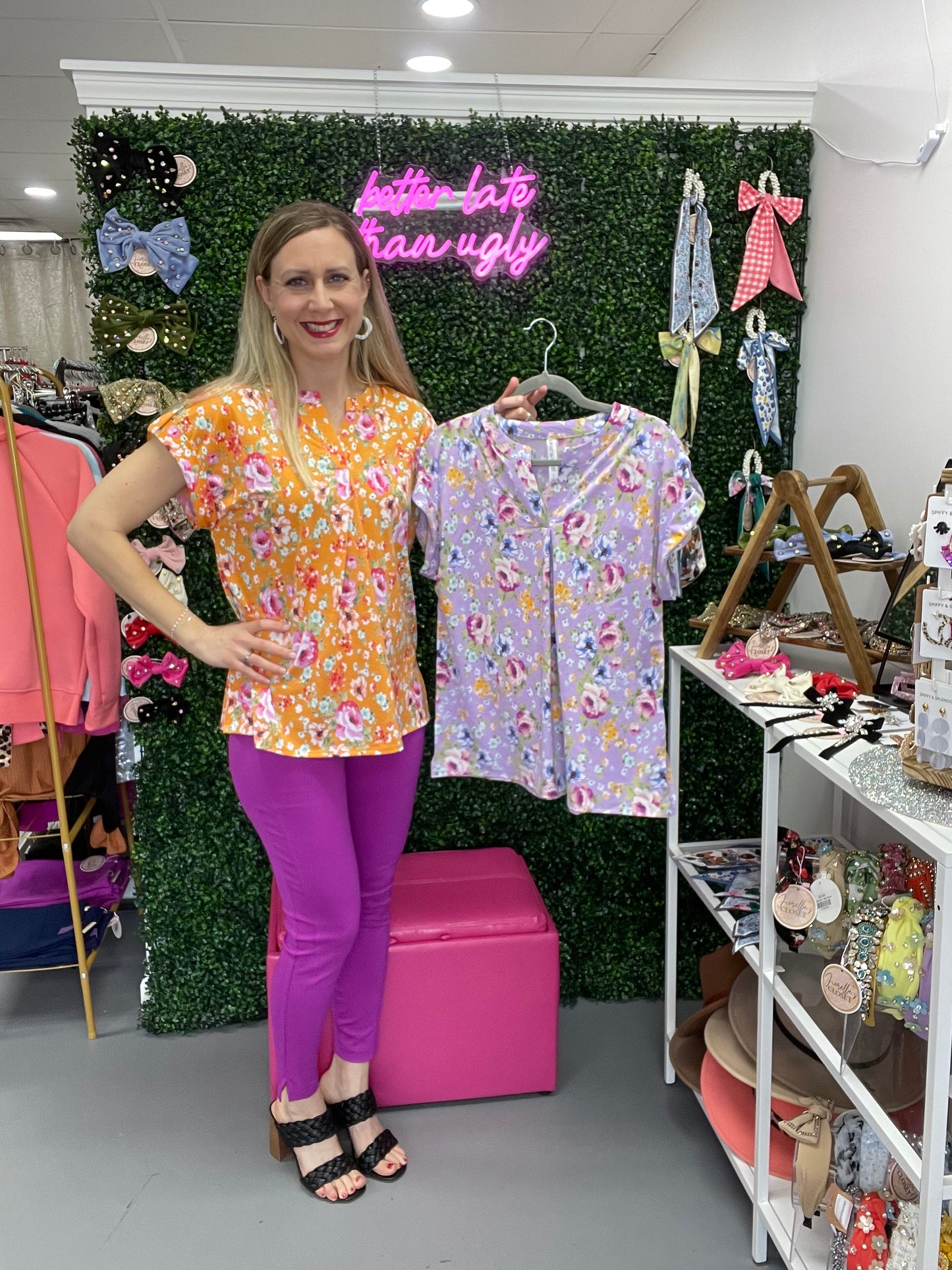 SS Top Apricot Floral (S-3X)