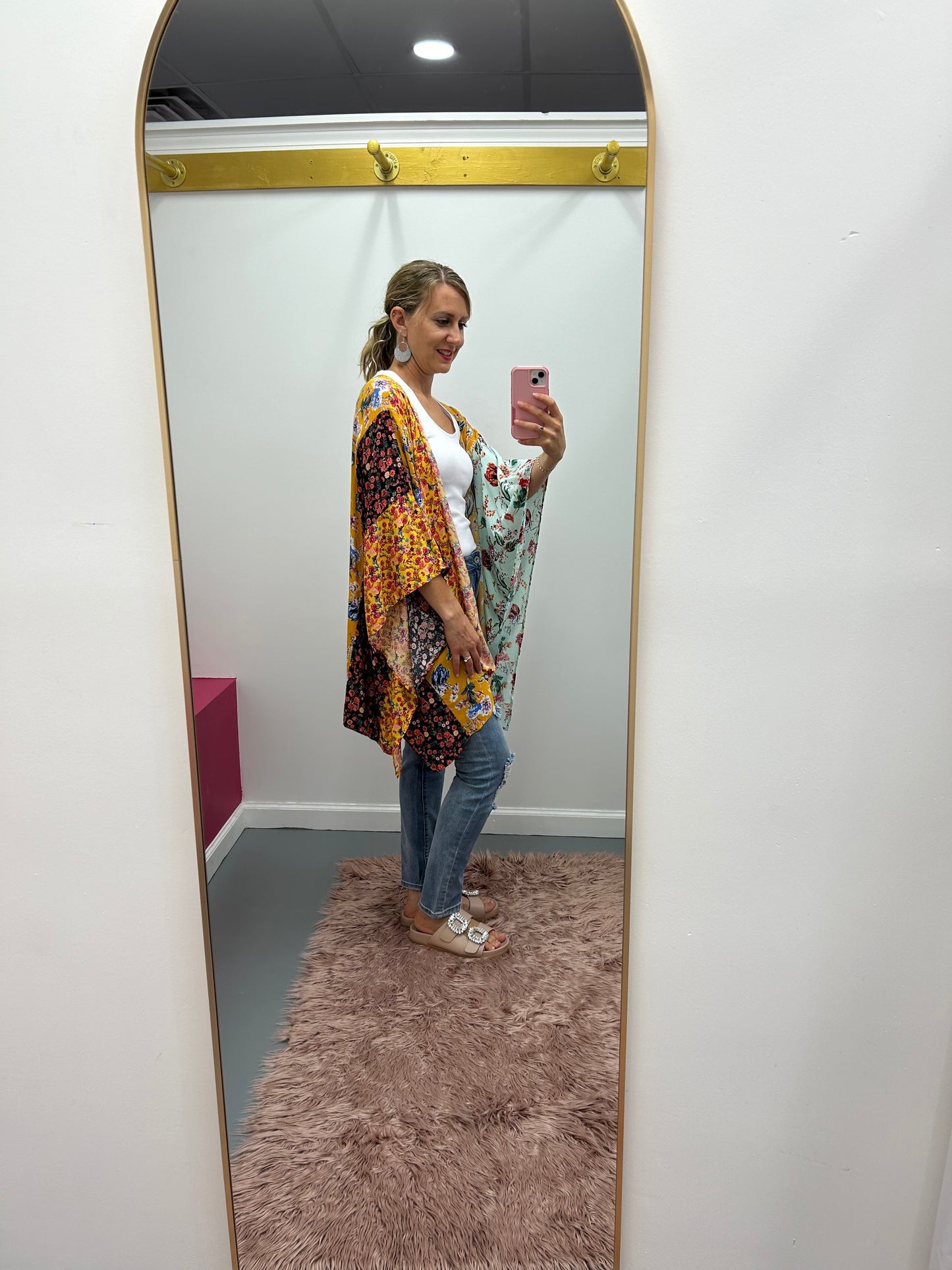 Floral Mix Short Kimono