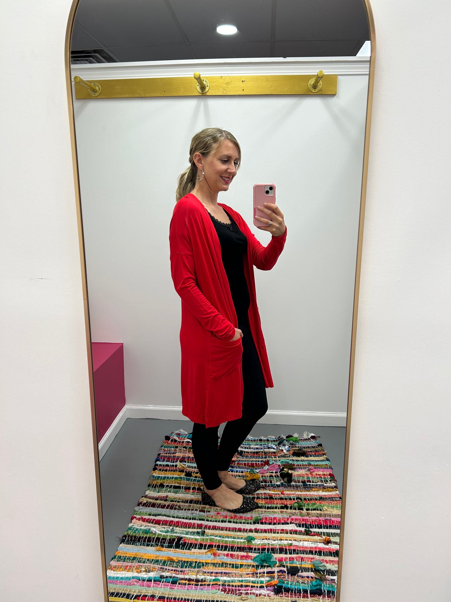 Red Bouncy Cardigan